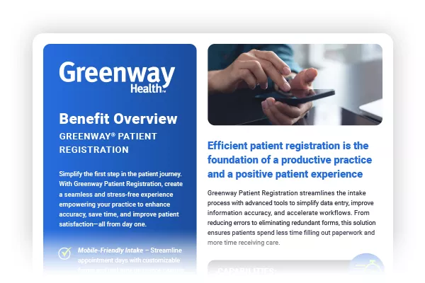 Greenway Patient Registration Benefit Overview Preview