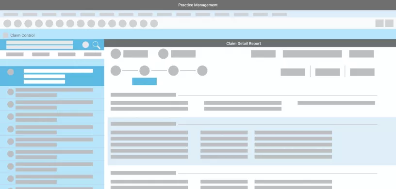 Intergy practice management software dashboard. Illustration.