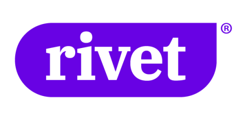 the word Rivet on a purple background