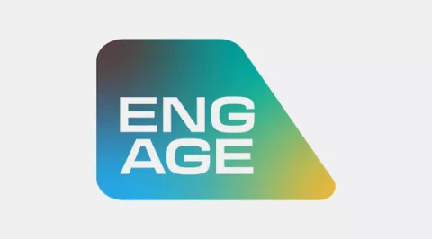 a shape with the word engage in it